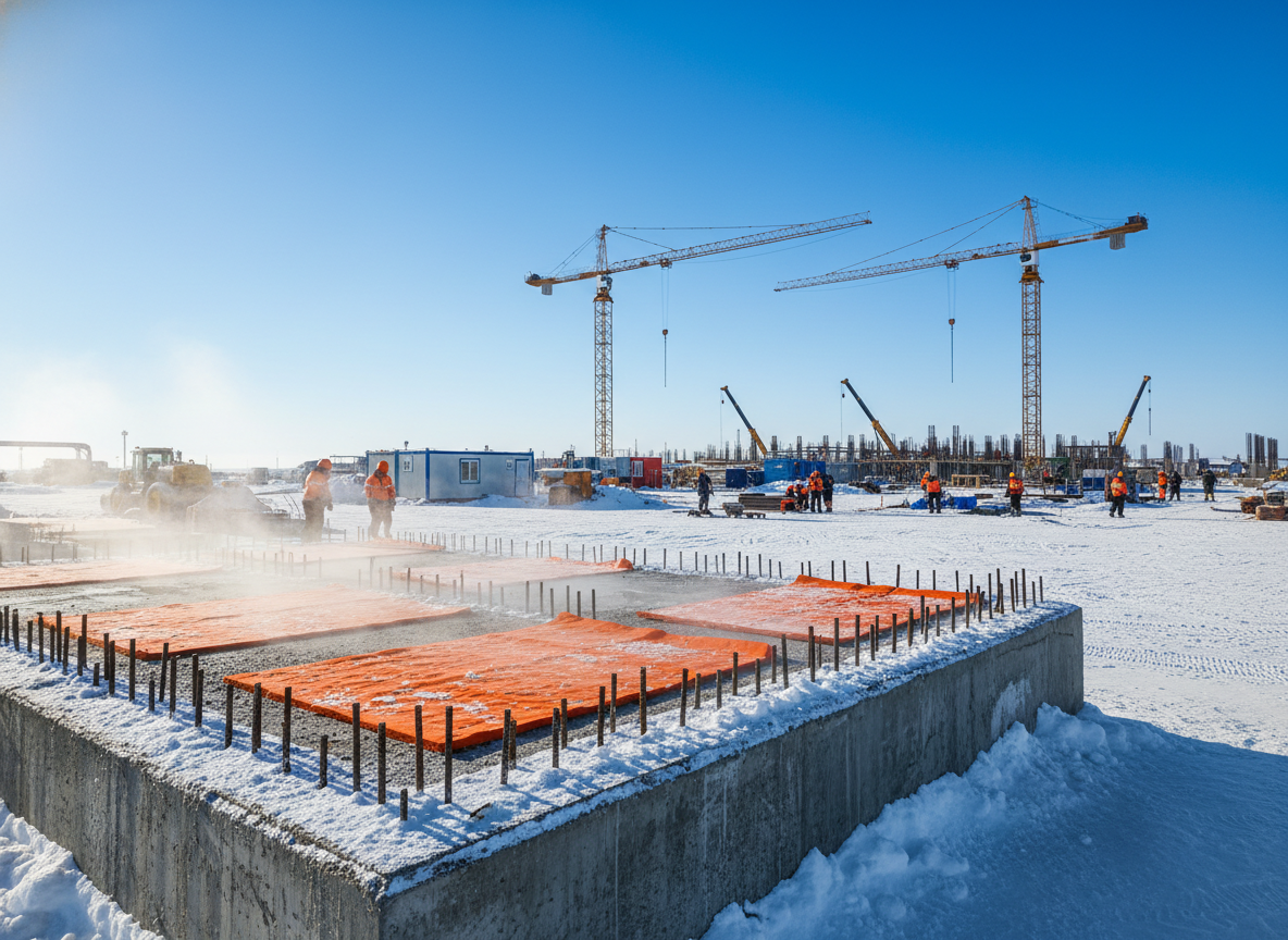 На улице — минус 30, снег, ветер. А бетон твердеет. Как? Химия, термос, электропрогрев. То, что советские полярники придумали полвека назад, до сих пор работает. И не только на Севере — в любой мороз на стройке. Главное — не бояться, а считать. 🧊🏗️