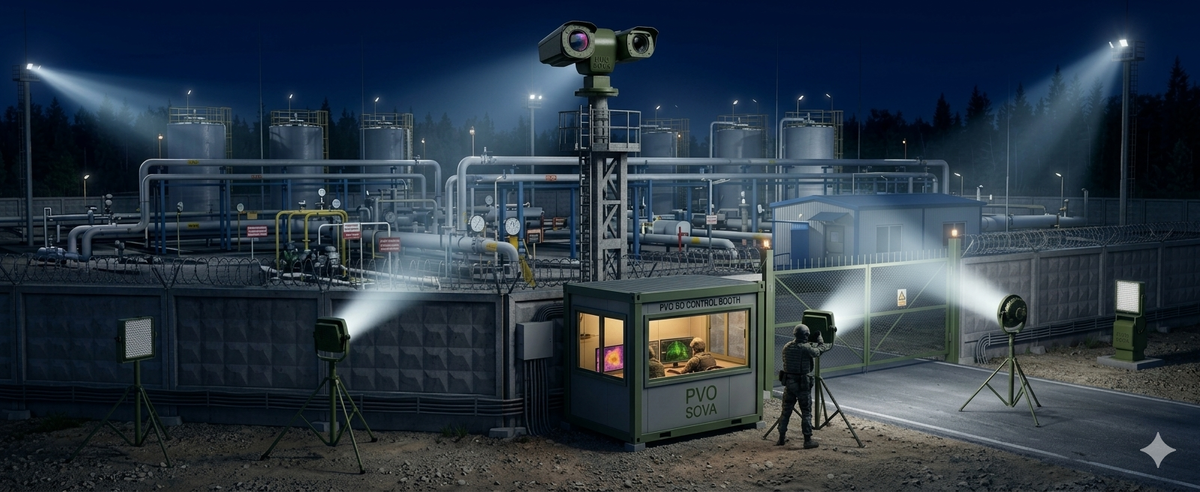 Охрана периметра газо-распределительной станции (иллюстрация)