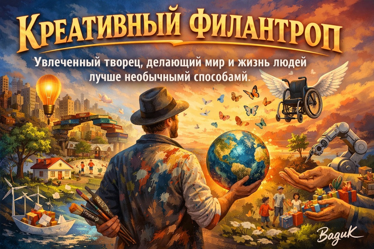 КРЕАТИВНЫЙ ФИЛАНТРОП - увлеченный творец, делающий мир и жизнь людей лучше необычными способами