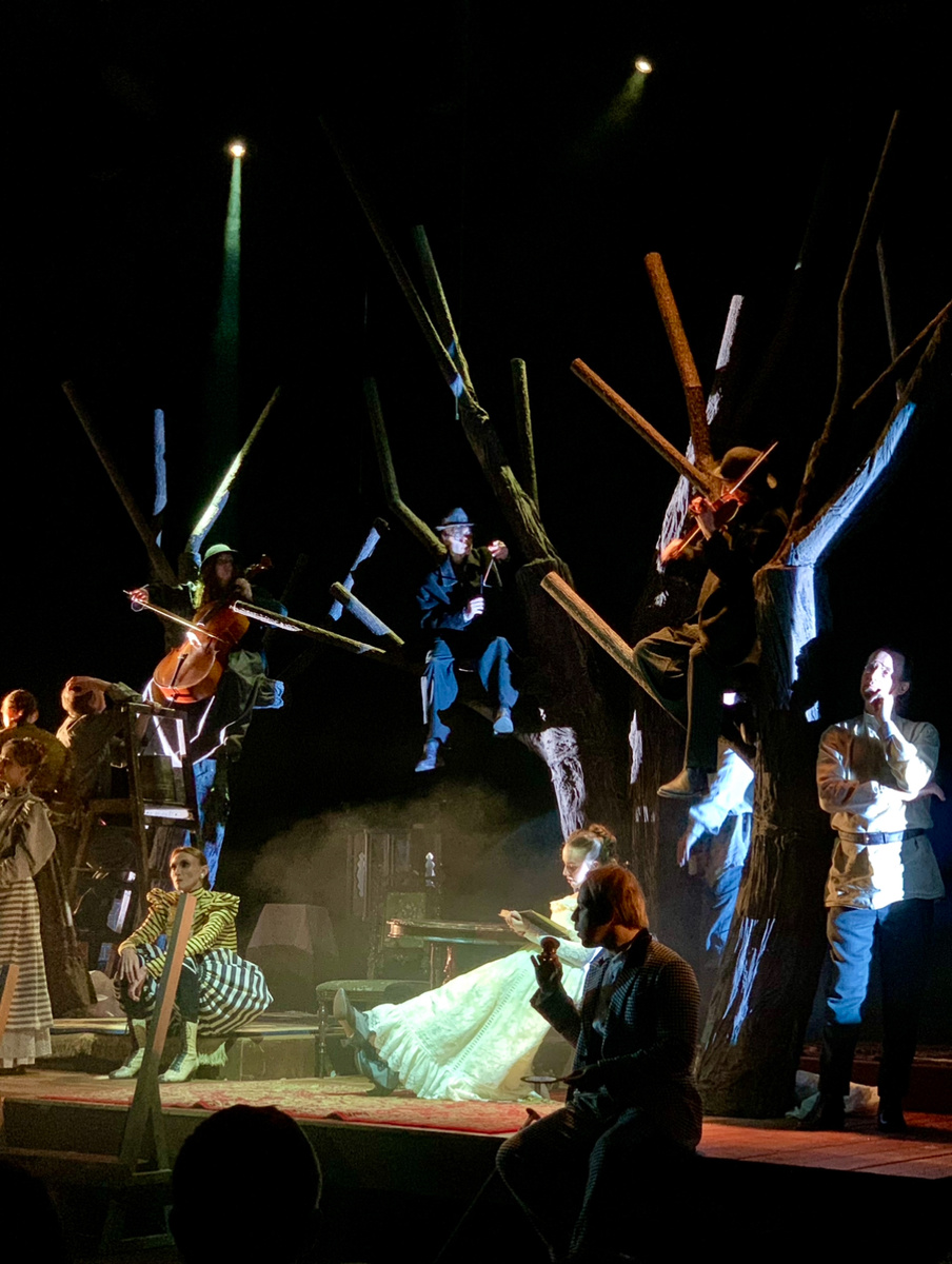 «Свой Вишневый сад» Грымова . Вот с такими деревьями , непохожими на вишневые , а похожие на раскрытые ладони, поднятые кверху 