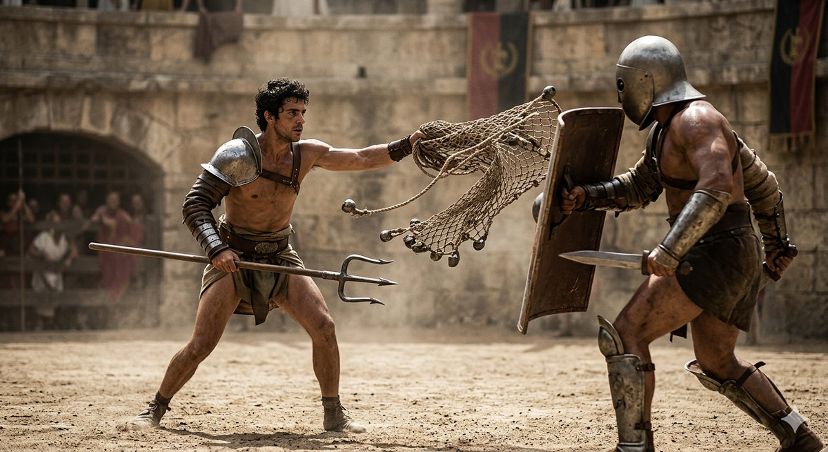 Ретиарий против сеткаря.