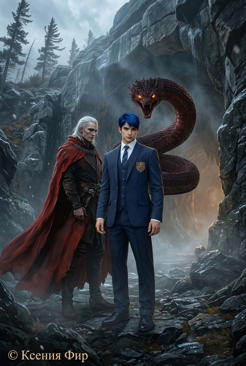 Джонс с Кощеем и Аждахом. Автор: Ксения Фир.