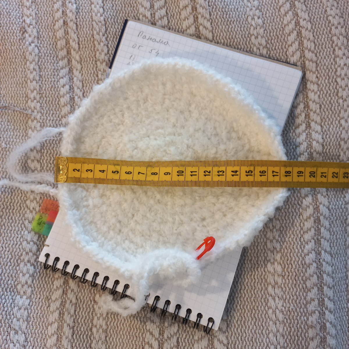 Донышко панамы диаметром 18 см. Фото автора.