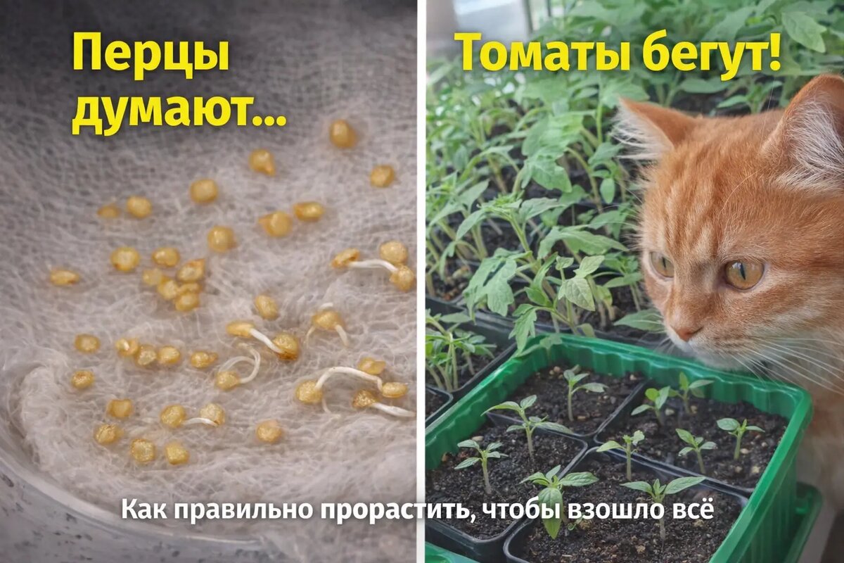 Проращиваем семена перца и томатов