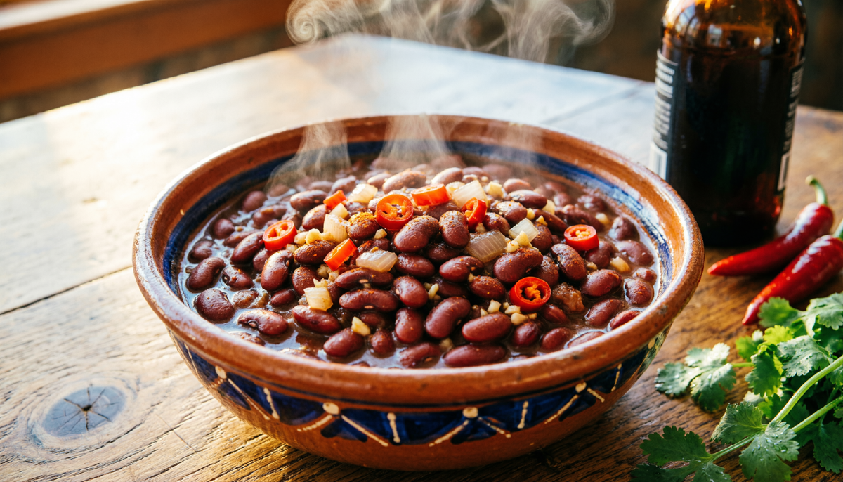 Фасоль Пинто по-техасски в пивном маринаде с чили