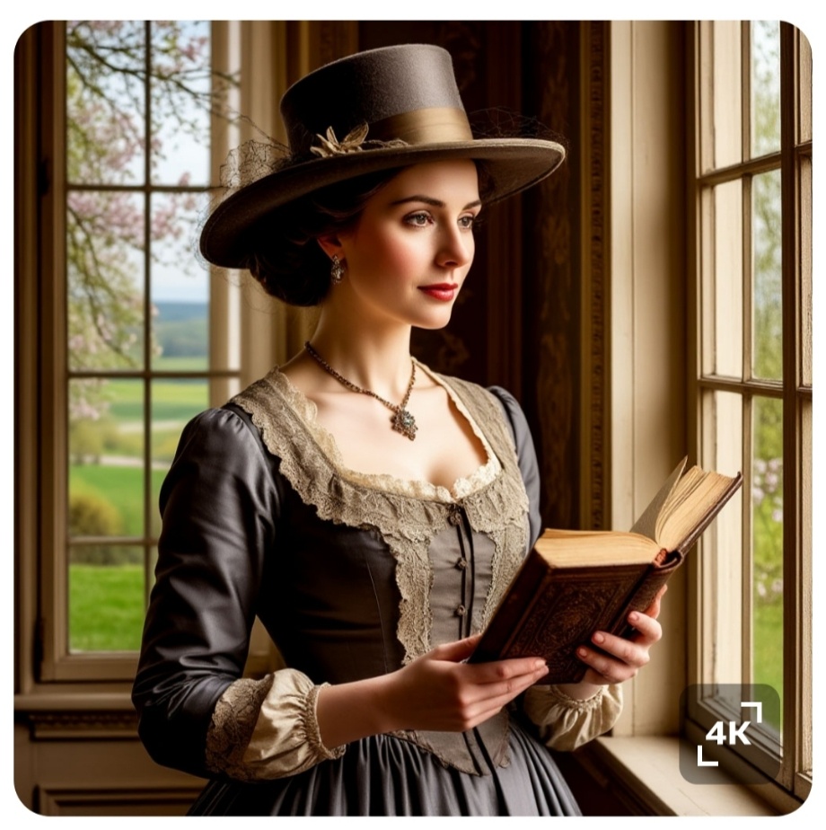 Картинка от Шедеврума. Одна здешняя авторка говорит, что иллюстрации от ИИ отпугивают читателя. Но мне эта так нравится. Прямо идеал - строгая красивая дама с книжкой в уютной комнате у прозрачного окна в весенний сад. Никакого шуршания, только свежий воздух, высокие идеи, смелый взгляд 