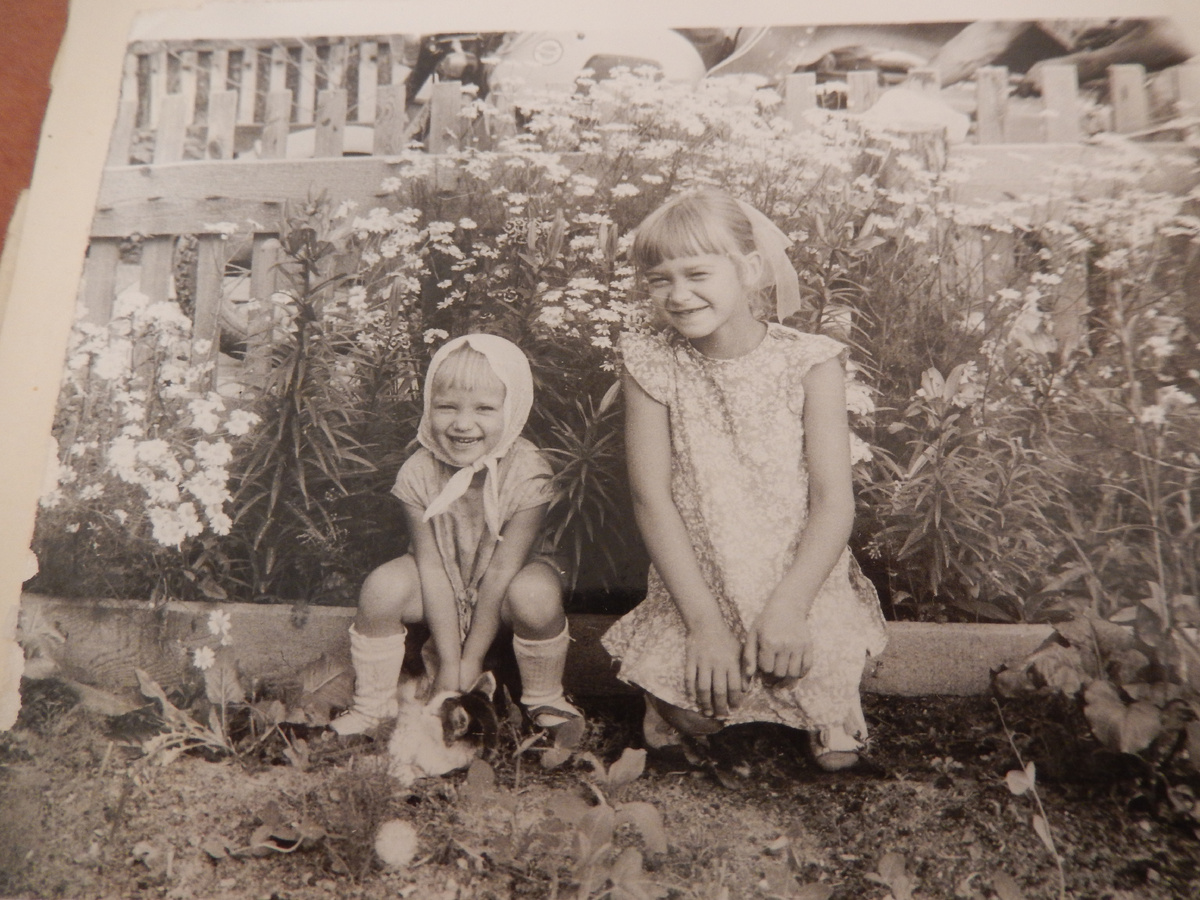 фото автора Это наши дочери и за ними вы видите ромашки.