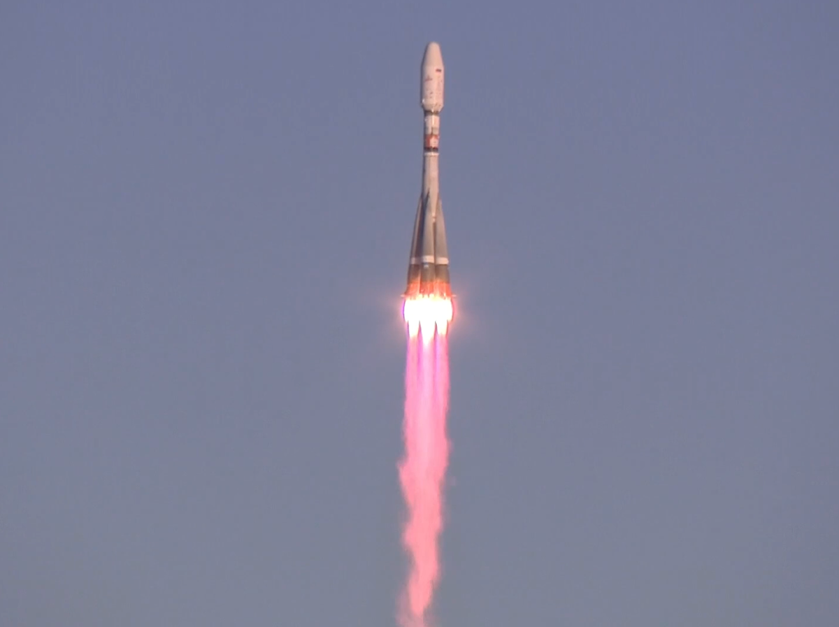 Кадр из трансляции запуска космических аппаратов «Ионосфера-М» № 1 и № 2