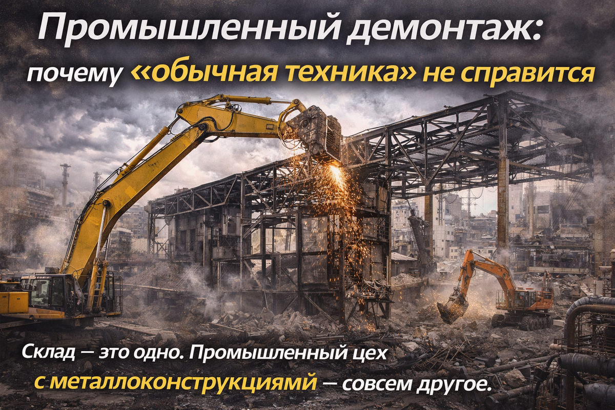 Промышленный демонтаж: почему «обычная техника» не справится