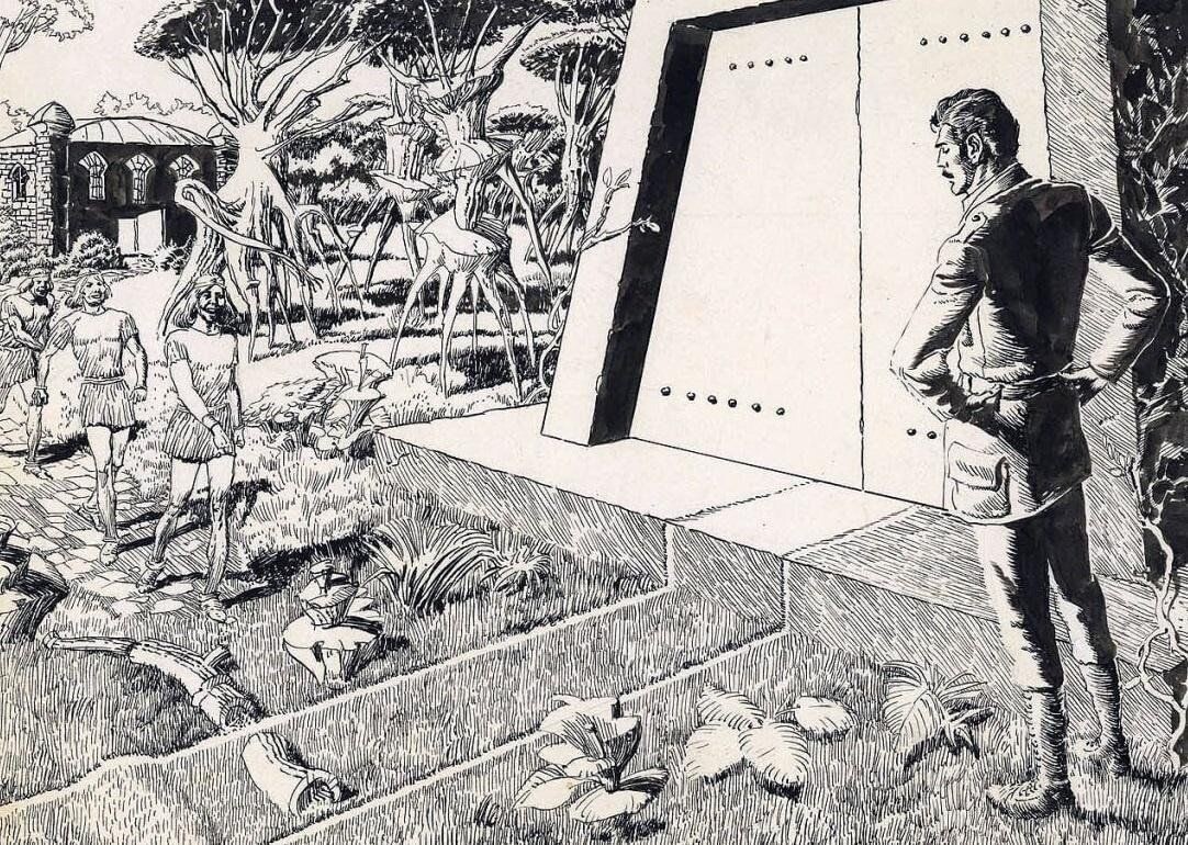 Иллюстрация к роману Герберта Уэллса "Машина времени". Изображение взято из открытых источников