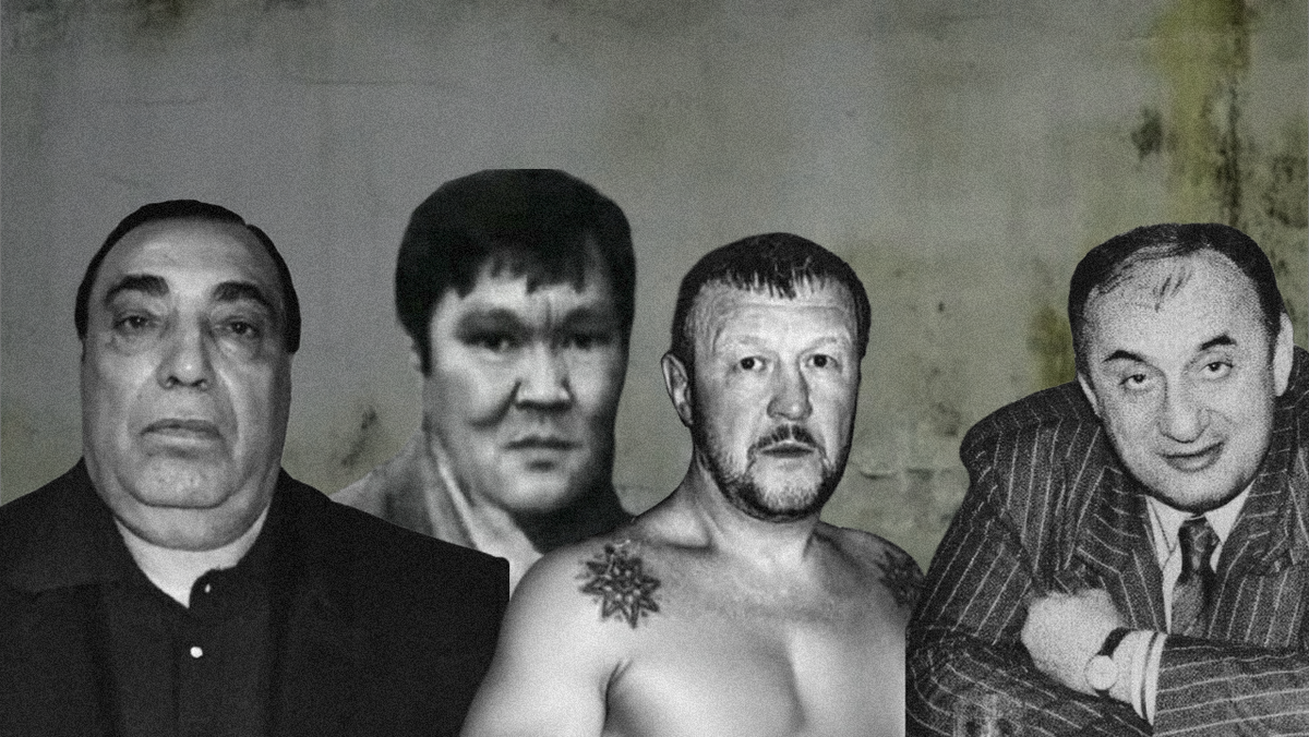 Аслан Усоян (Дед Хасан), Геннадий Карьков (Монгол), Вячеслав Иваньков (Япончик), Отари Квантришвили (Отарик)