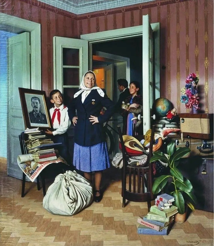 "В новую квартиру", 1952, Александр Лактионов