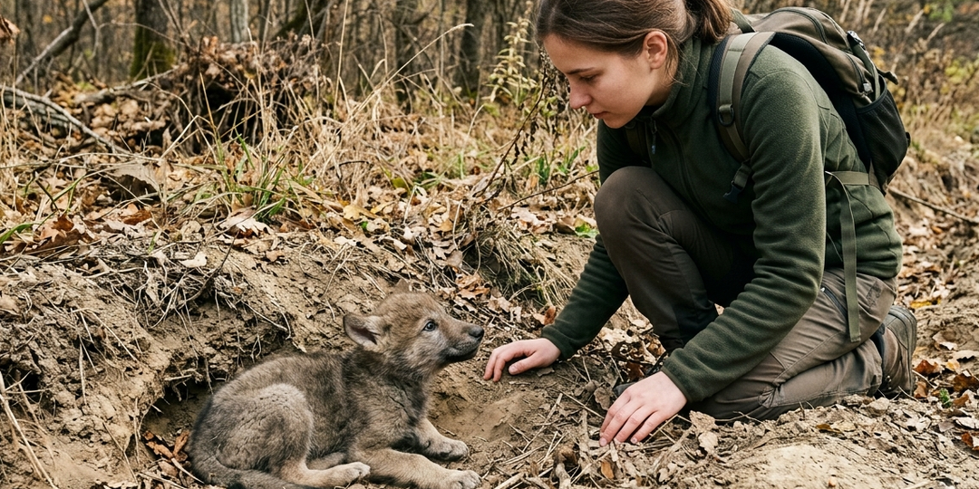 Девушка думала, что подобрала щенка… Пока однажды не поняла, что это волк