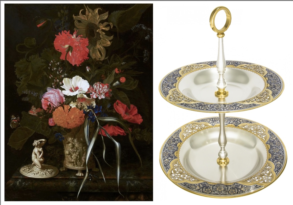 Остервейк, Мария ван – Цветы в вазе с орнаментом