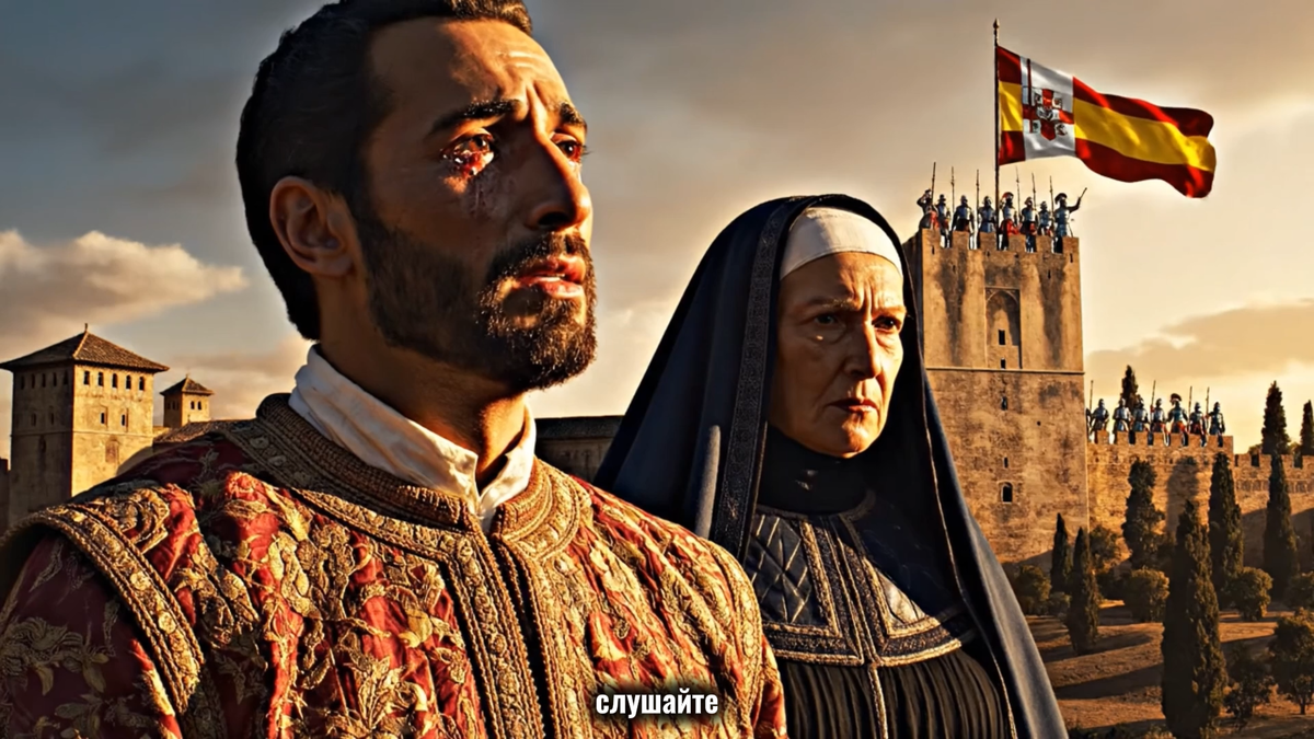 Так ИИ видит последнего эмира Гранадского эмирата Боабдиль и его мать
