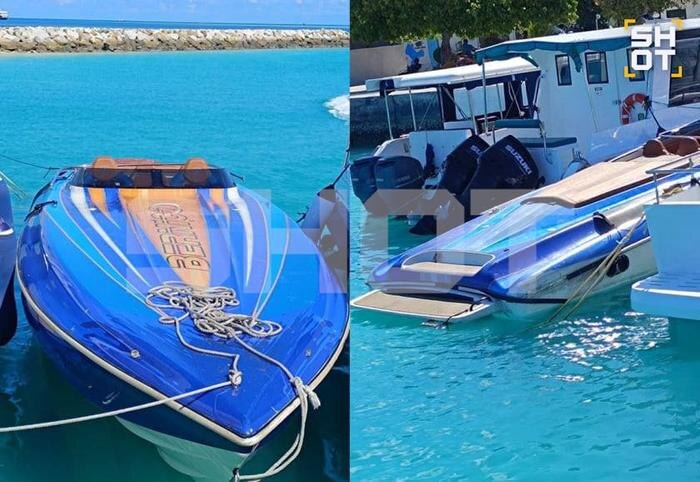 Лодка, которая перевернулась на Мальдивах. Коллаж © SHOT