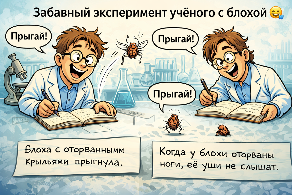 Забавный эксперимент учёного с блохой 😄🔬