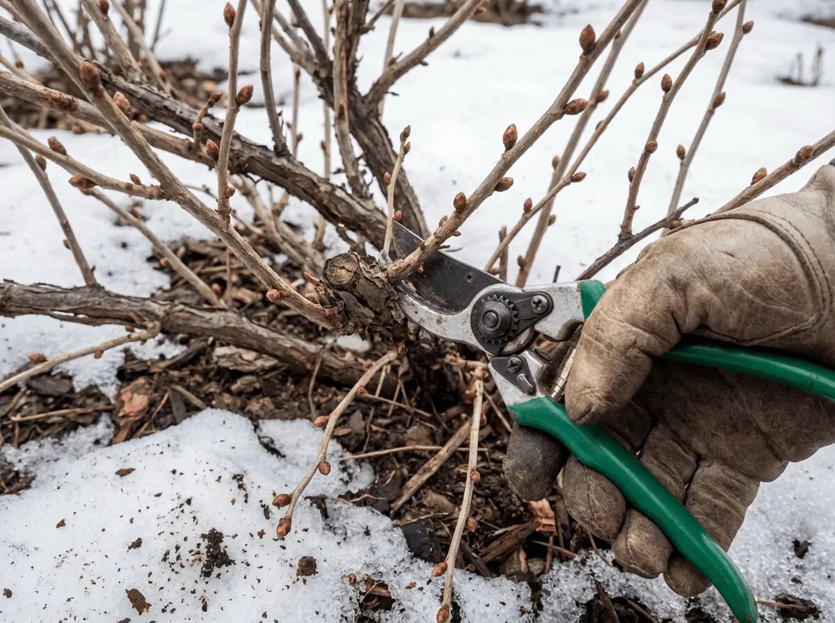 Старые ветки видно сразу - толстые, темные, шершавые