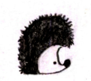 Основой для работы будет вот этот крошечный эскиз микроёжика.