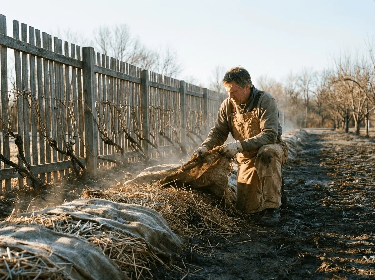 Апрель - впремя проверять лозы, снимать змнее укрытие