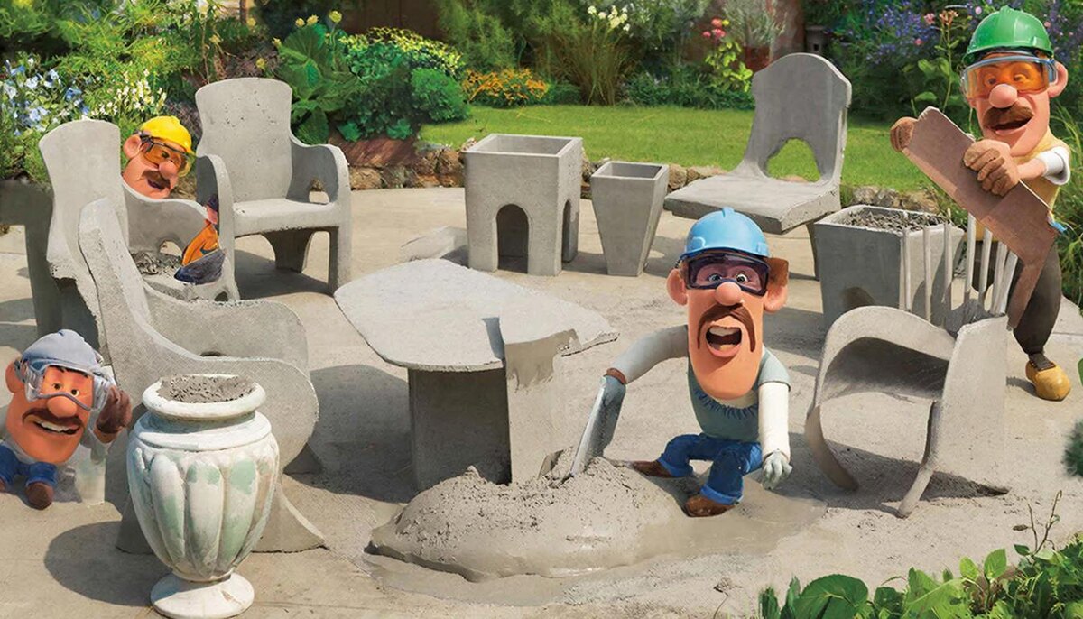 Реставрация бетонных скульптур и садовой мебели с 
использованием асбестоцементных смесей