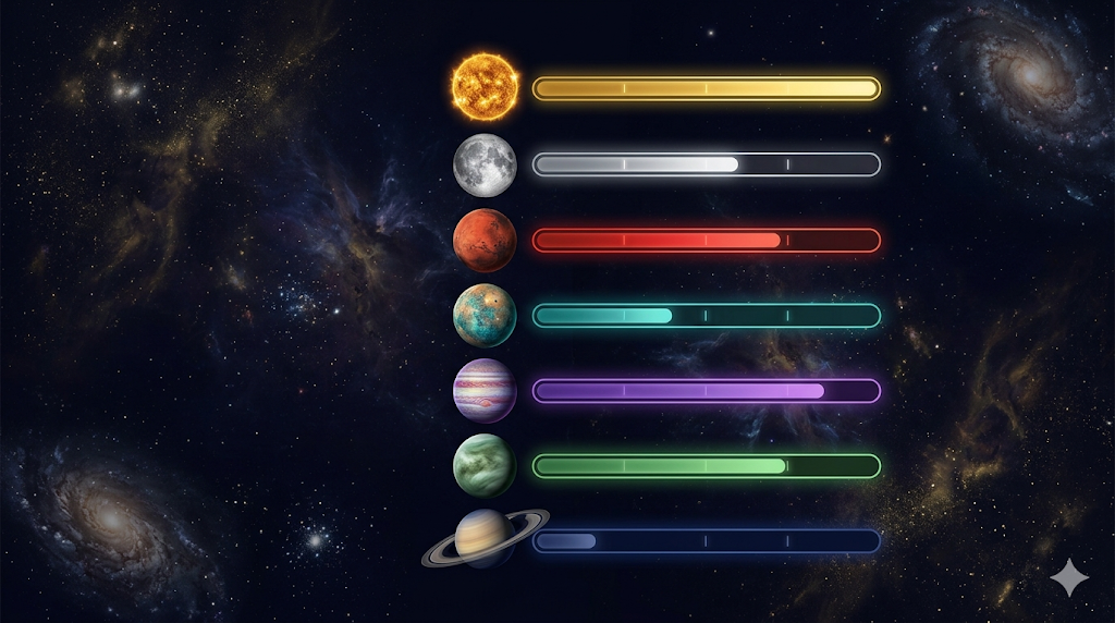 Семь планет — семь энергий: каждая «включается» в своё время и задаёт тон часу