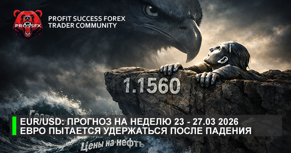 EUR/USD: прогноз на неделю 23 - 27.03.2026 - евро пытается удержаться после падения