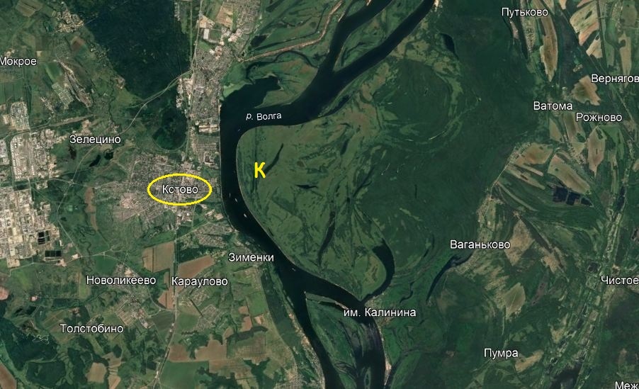 К-образный поворот Волги.