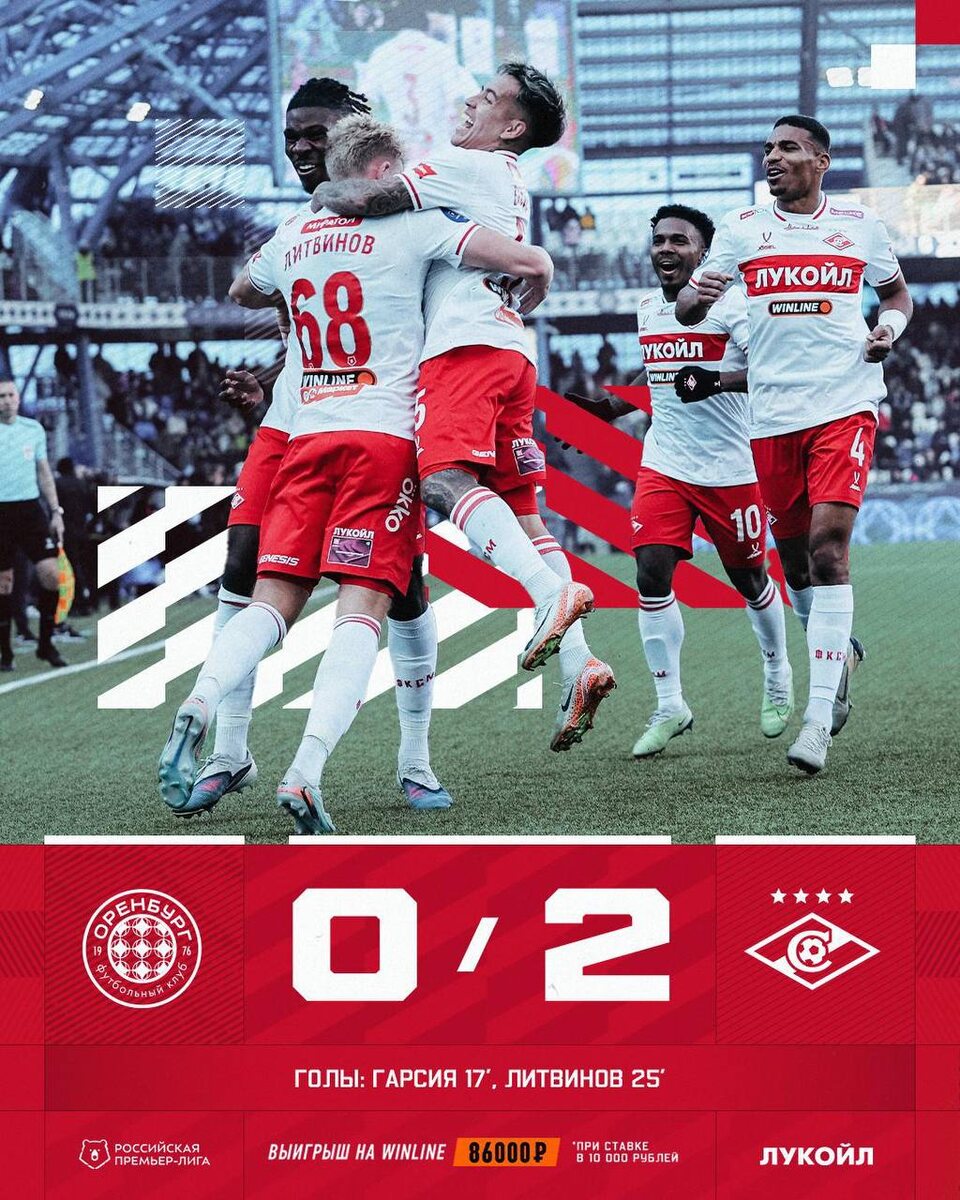 "Оренбург" 0-2 "Спартак"