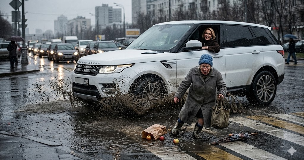 «Дома сиди, бабуля!» — я облила нищенку из лужи своего авто, а вечером муж пришел с коробкой вещей: «Нас уничтожили»