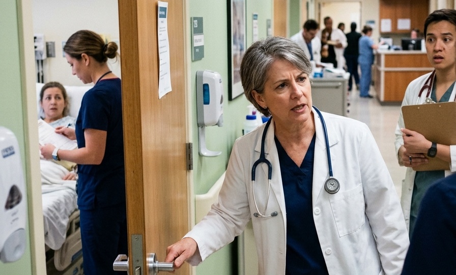 «Уволить эту санитарку — она пугает пациентов!» — главврач не знал, кто стоит за дверью