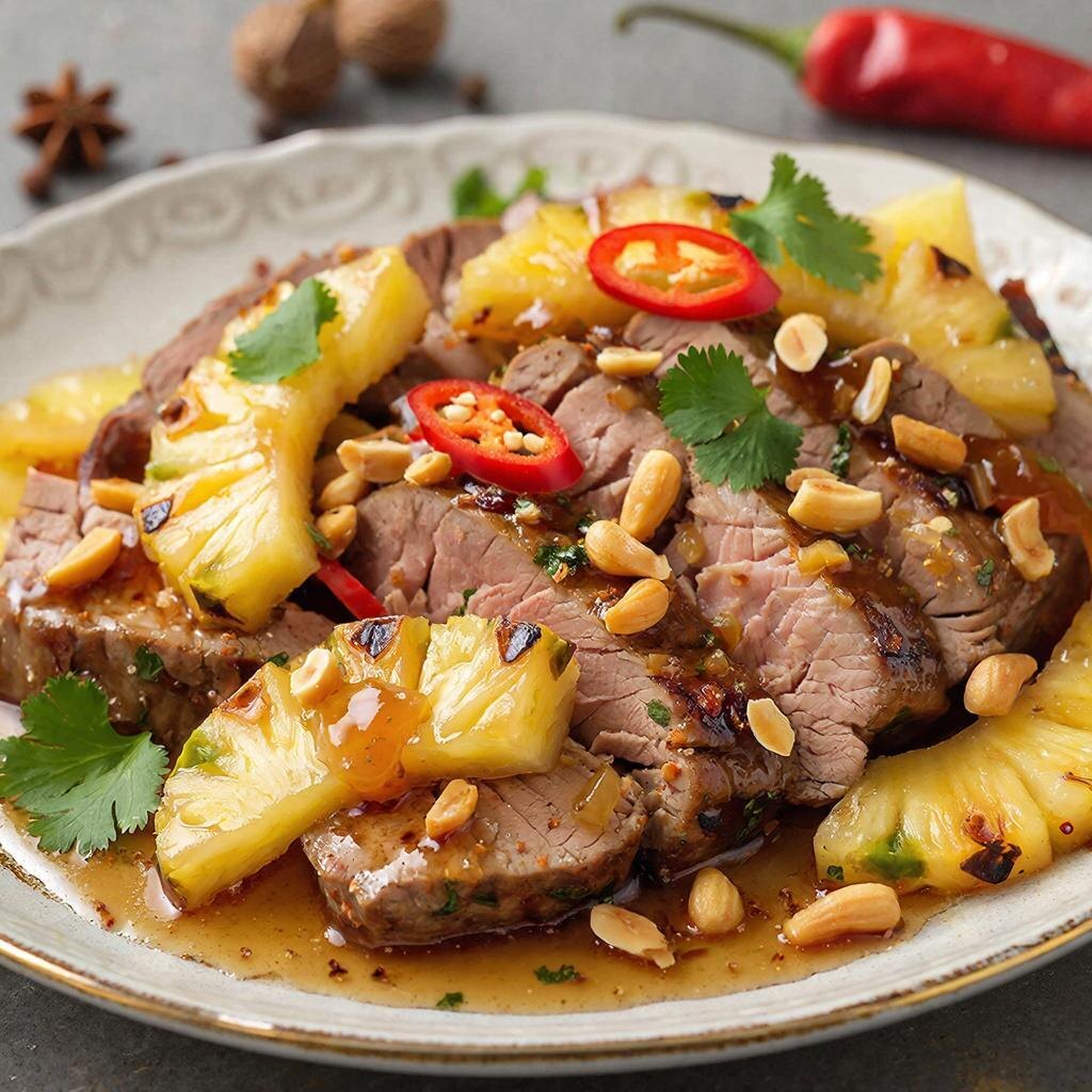 #свинина #ананас #чили #арахис #рецепт #быстрыйужин #азиатскаякухня #экзотика #мясо #домашняяеда