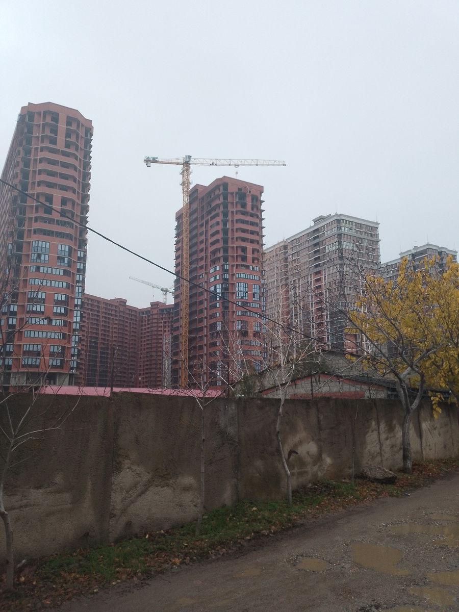 Типичная краснодарская стройка уже добралась и до старых районов города, которые постепенно превращаются в очередные муравейники. Район улицы Маяковского. Фото автора.