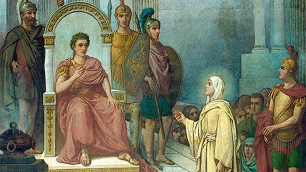 Мария Магдалина преподносит римскому императору Тиберию пасхальное яйцо