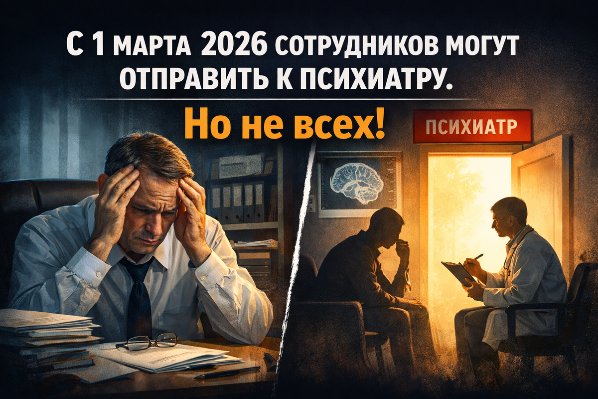 С 1 марта 2026 года изменились правила психиатрического освидетельствования работников. Исключили допуск к гостайне из перечня оснований, но добавили обязанность направлять при выявлении признаков расстройств на медосмотрах. Разбираем, кого теперь направлять, кто принимает решение и как оформить документы, чтобы не получить штраф.