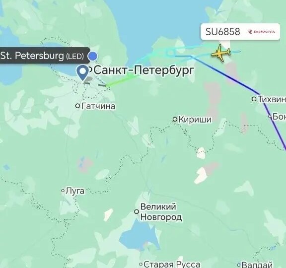 Несмотря на запрет посадки в Пулково сел самолет «России» из Минеральных Вод