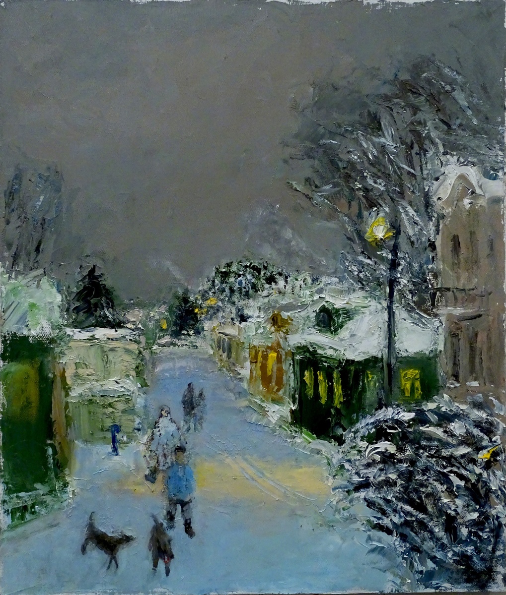 © Константин Сутягин. Деревня Родня, центральная улица, по которой просто так не ходят - ни мужики, ни собаки, ни бабы с ведрами… Холст, масло. 60 х 50см. 2024.