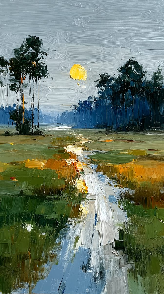 Картина: Мокрая дорога к солнцу