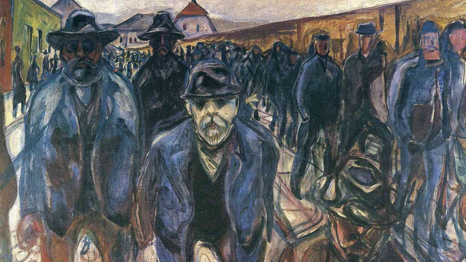     Эдвард Мунк. Рабочие на пути домой. 1915   
undefined