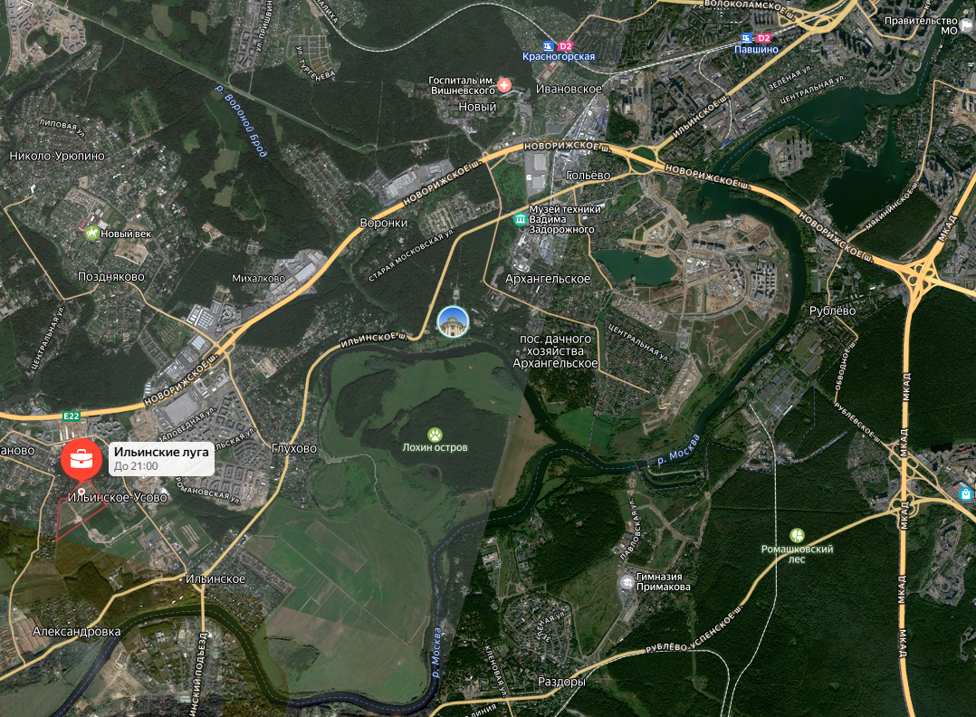 Расположение комплекса. Данные Яндекс.Карты