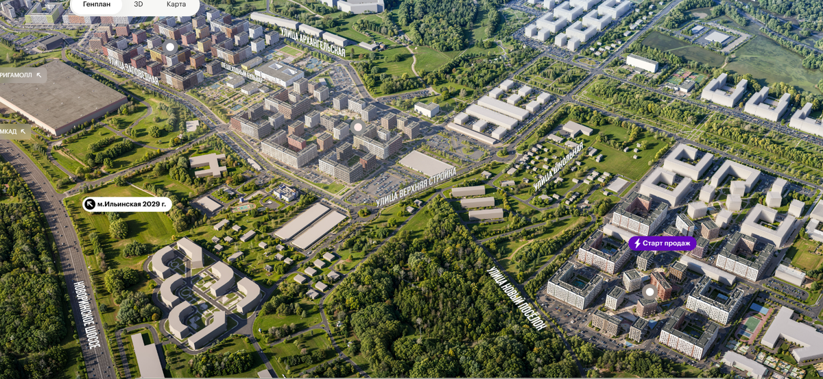 Общий генплан проекта. Рендер с сайта застройщика