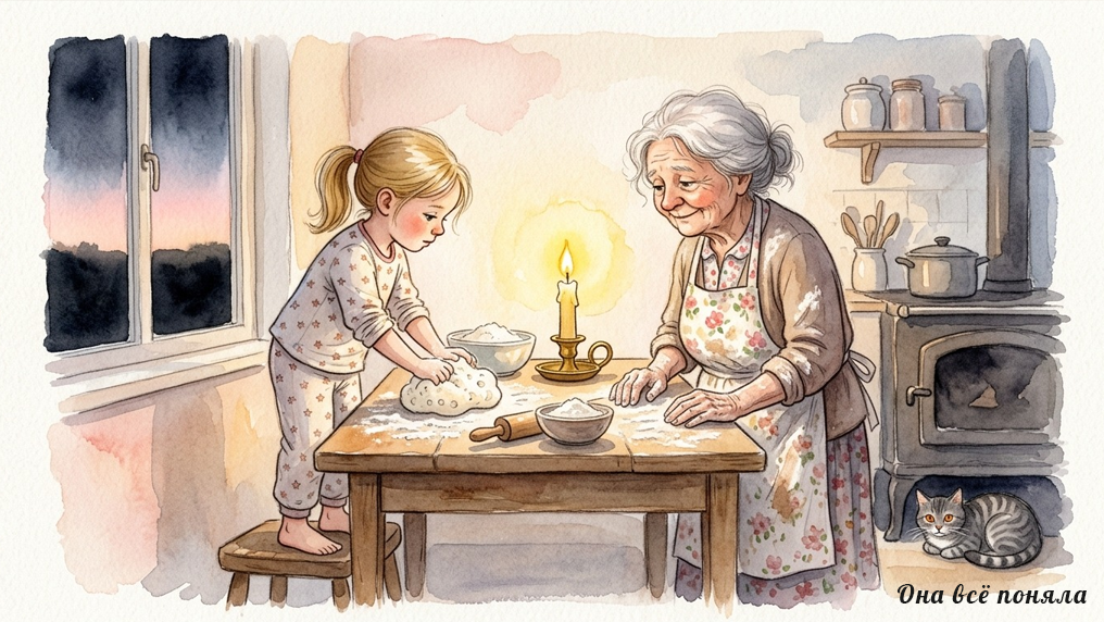 Короткий рассказ: бабушка и внучка выпекают кулич