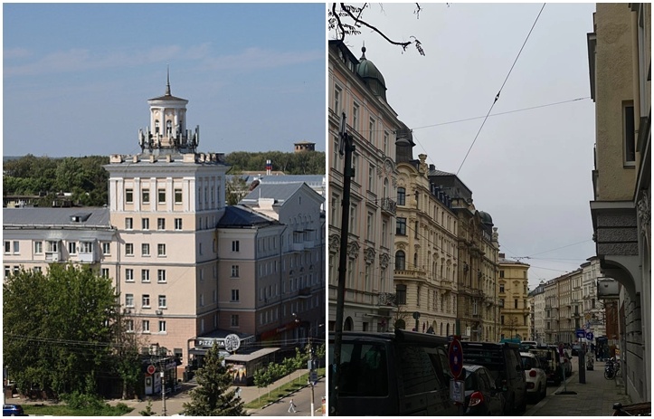 Новомосковск (фото от администрации) и Мюнхен