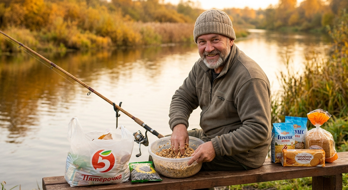 Заготовка прикорма на водоёме