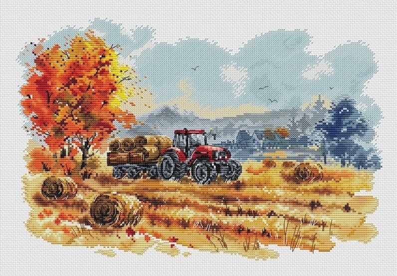 «Сельские будни», 51 цвет, 197х130 крестиков. Фото из группы ВК "Авторские схемы Леоновой Юлии"