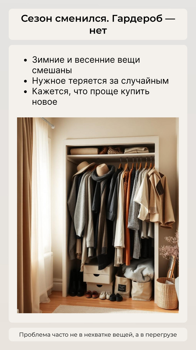 Смена сезонов призывает провести ревизию в шкафу