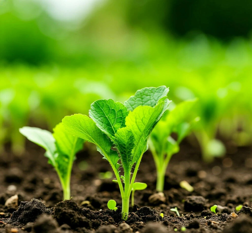 Всходы горчицы-сидерата