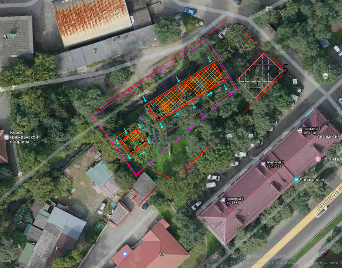 Рисунок из проектной документации на демонтаж построек.