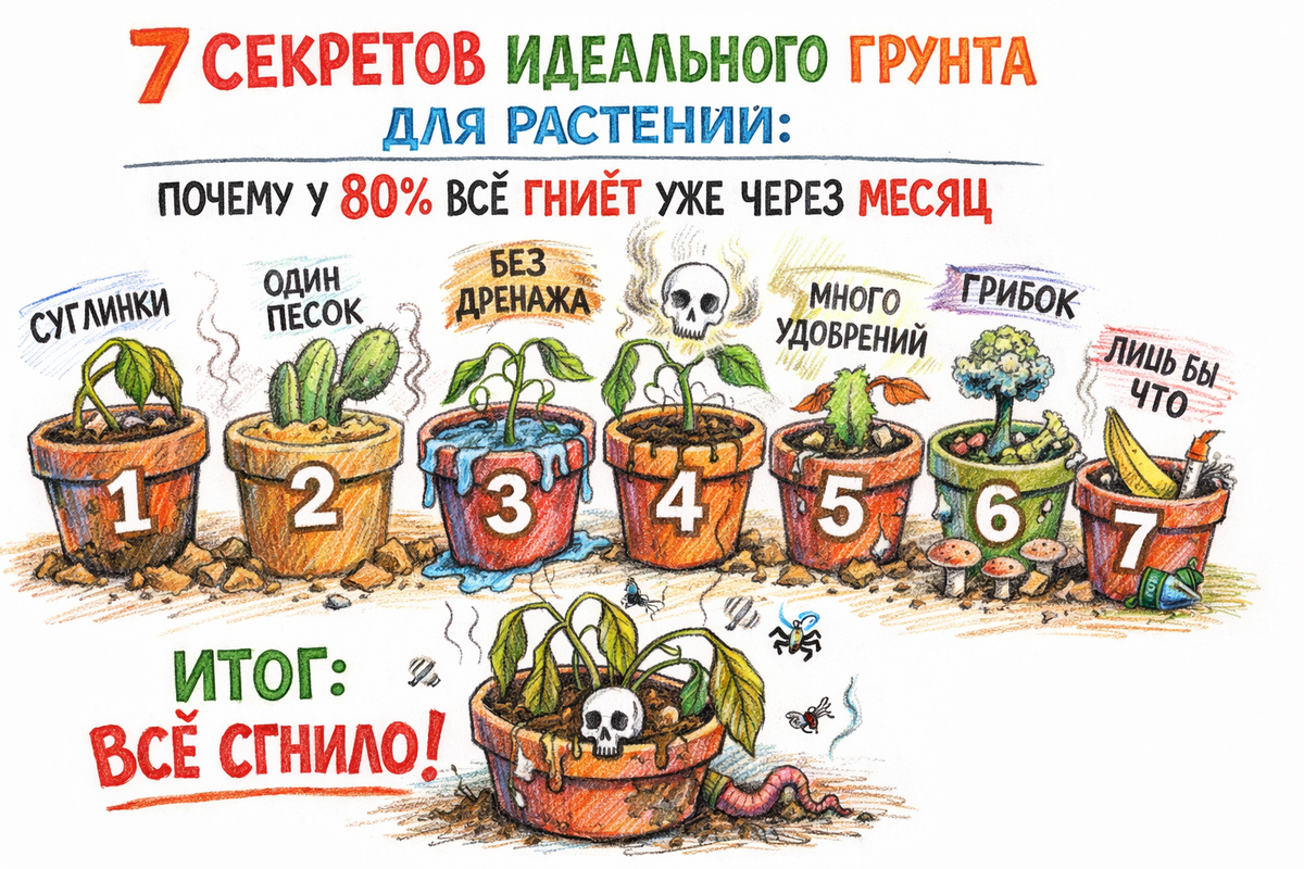 Иллюстрация. Ошибки при уходе за растениями