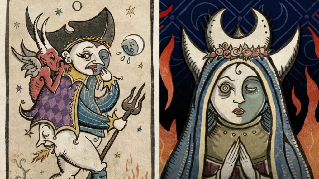    Фото: Таро Безумной Луны (Deviant Moon Tarot). Иллюстрации © Patrick Valenza, Deviant Moon Inc. https://deviantmooninc.com